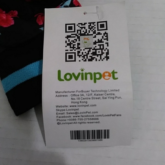 LovinPet Black & Red Floral Print Dog Pajamas Size L *NWT* - Picture 7 of 8